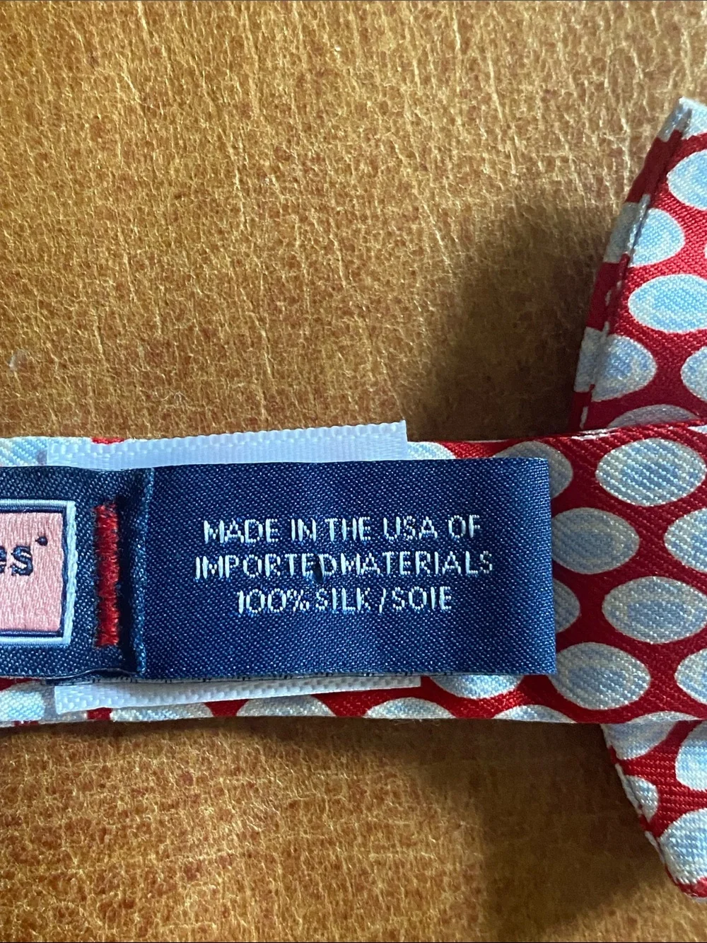Vineyard Vines Simple Football Print Bow Tie 100% Silk